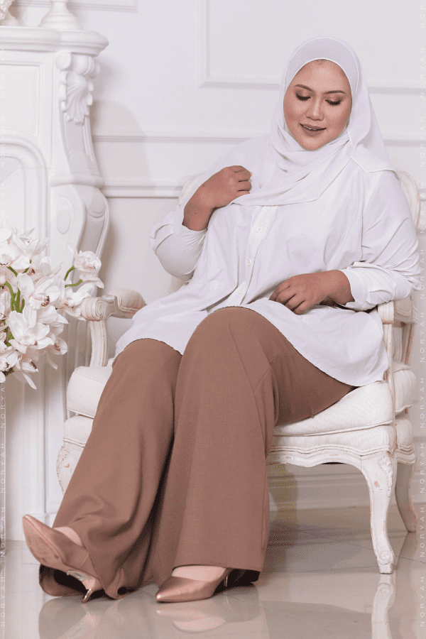 brown palazzo pants (seluar muslimah paling selesa)(plus size palazzo pants)(2xl, 3xl,4xl)