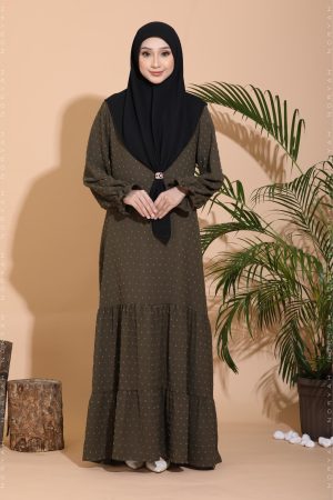olive long dresses (jubah muslimah olive)
