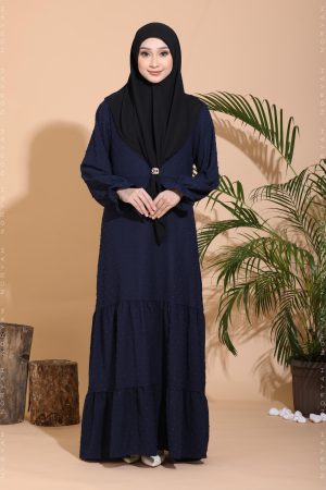 navy long dresses (jubah muslimah navy)