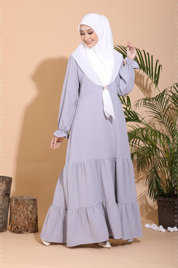 grey blue long dresses (jubah muslimah grey)