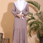 mocha long dresses (jubah muslimah mocha)