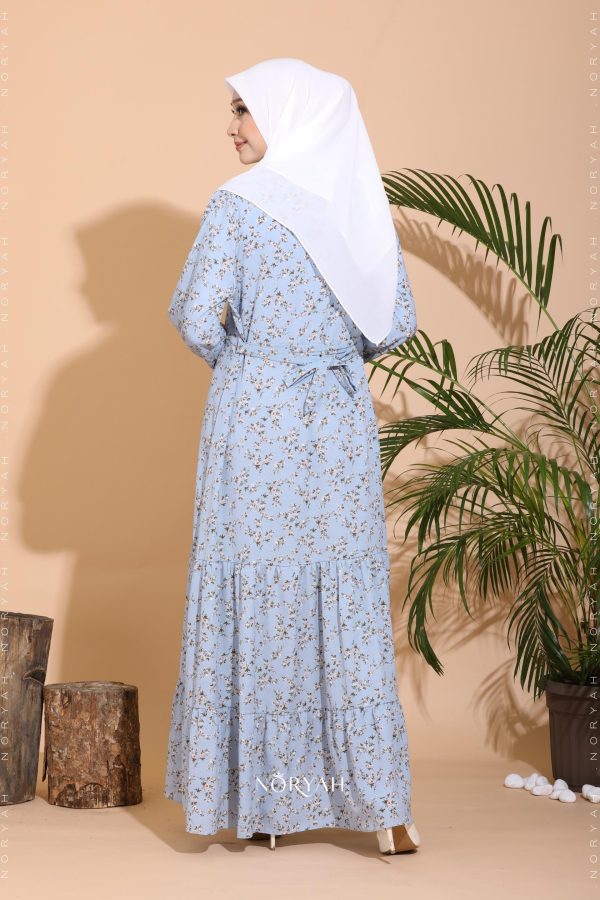 baby blue floral dress (jubah muslimah biru muda)