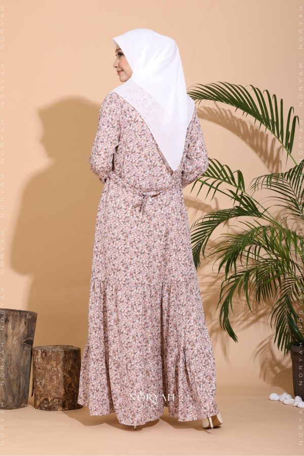 soft pink floral dress (jubah muslimah soft pink)